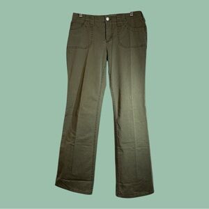 LONDONJEAN Chino Stretch Christie Fit Boot Cut Olive Green Khaki Size 4P